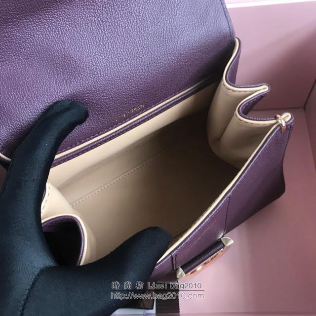 DELVAUX女包 2019春夏最新色 專櫃原廠皮 德爾沃女手提包 DV0020玫紫 小號Delvaux單肩包  fcs1146